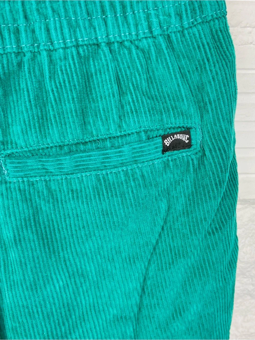 NWT Billabong Teal Athletic Corduroy cotton Drawstring Shorts size large